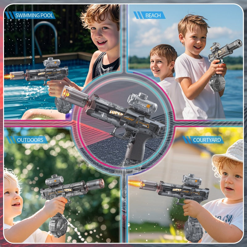 Pistolet à eau électrique VOLTAQUA avec lumières LED bleues